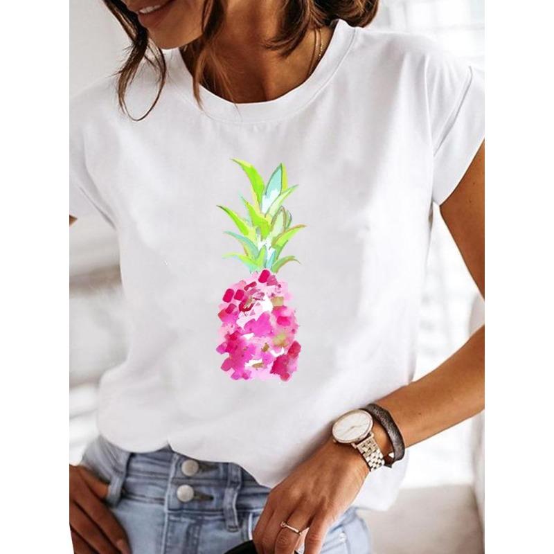 Summer T-shirt clothing dragonfly pattern printing T-shirt short-sleeved top fashion casual ladies women