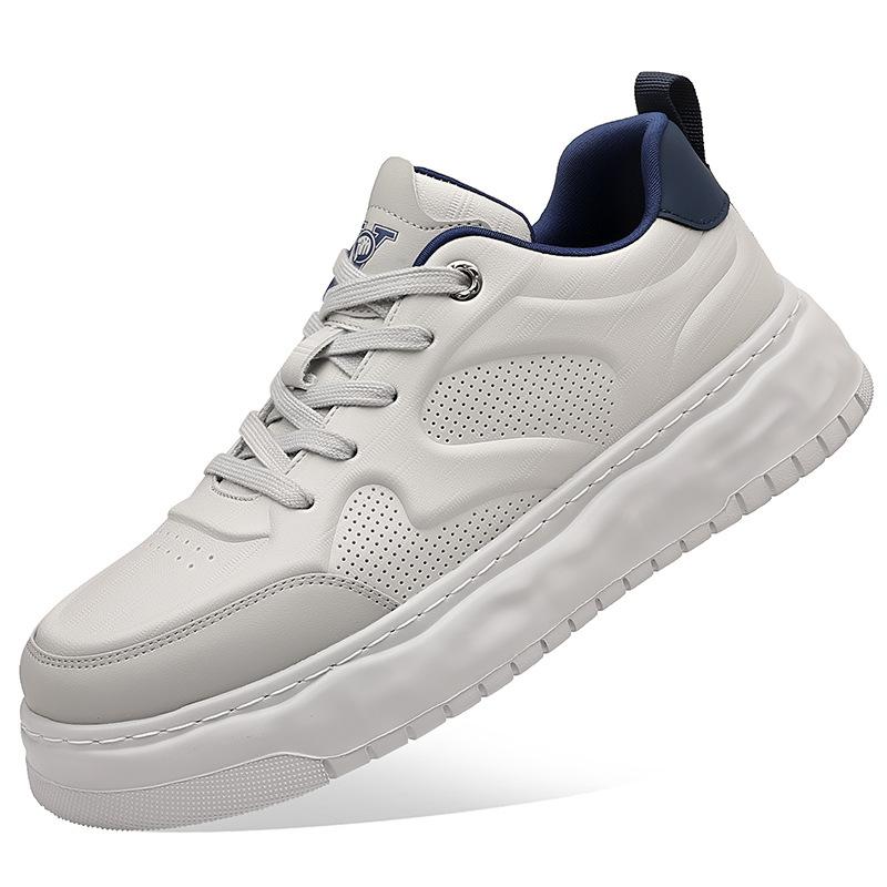 

Весенне-летняя мужская обувь новая дышащая кожаная поверхность белые туфли платформа спортивная обувь повседневная обувь для скейтборда тренд 44