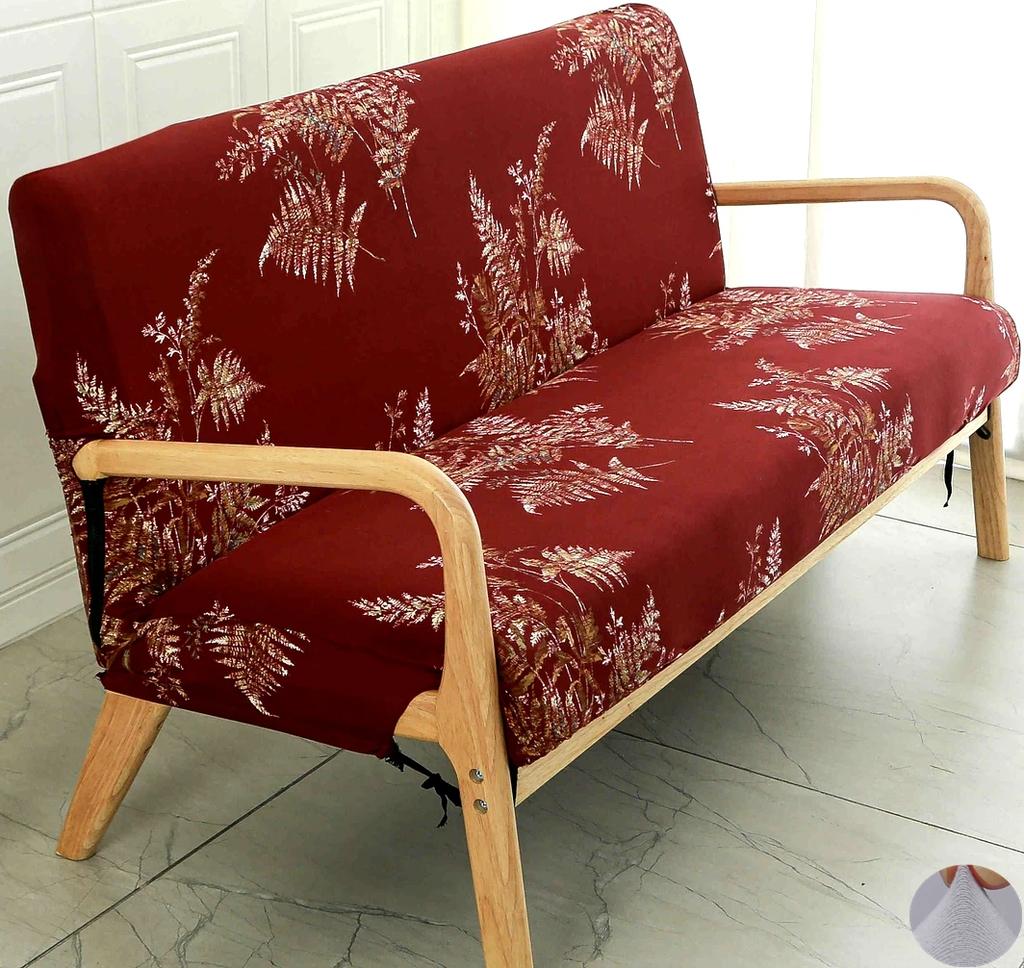 Printing Armless Futon Covers Stretch Futon Couch Cover Folding Sofa Bed Slipcover Furniture Protector with Elastic Bottom