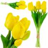 Yellow Rubberized Tulips Bouquet Artificial Flowers Like Live Realistic Touch