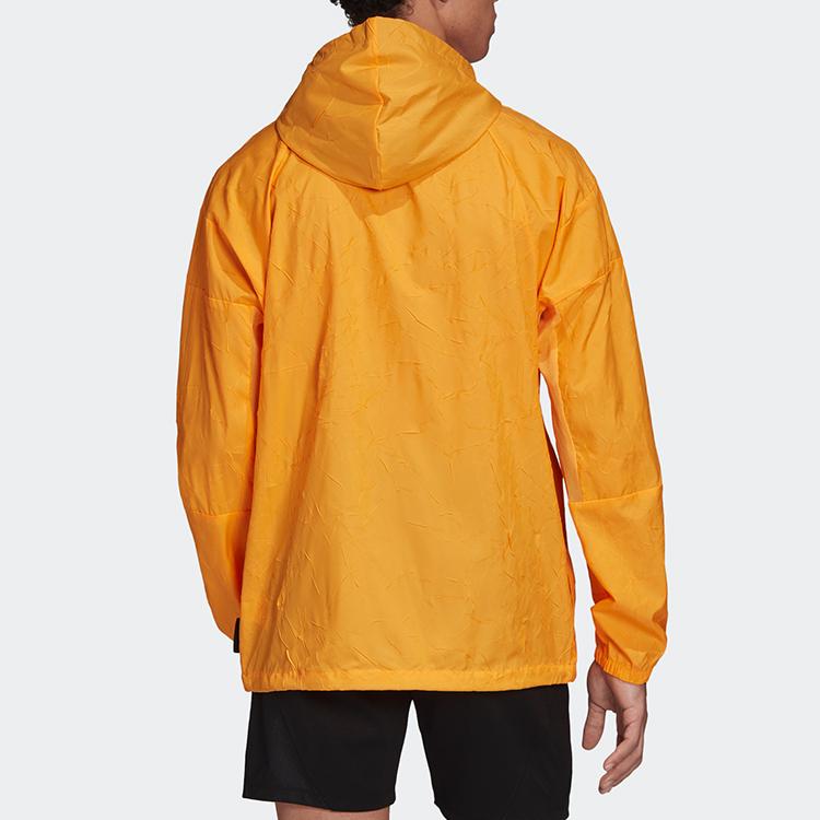 Adidas Full Zip Casual Sports Hooded Jacket Men Outerwear Yellow FR8288
