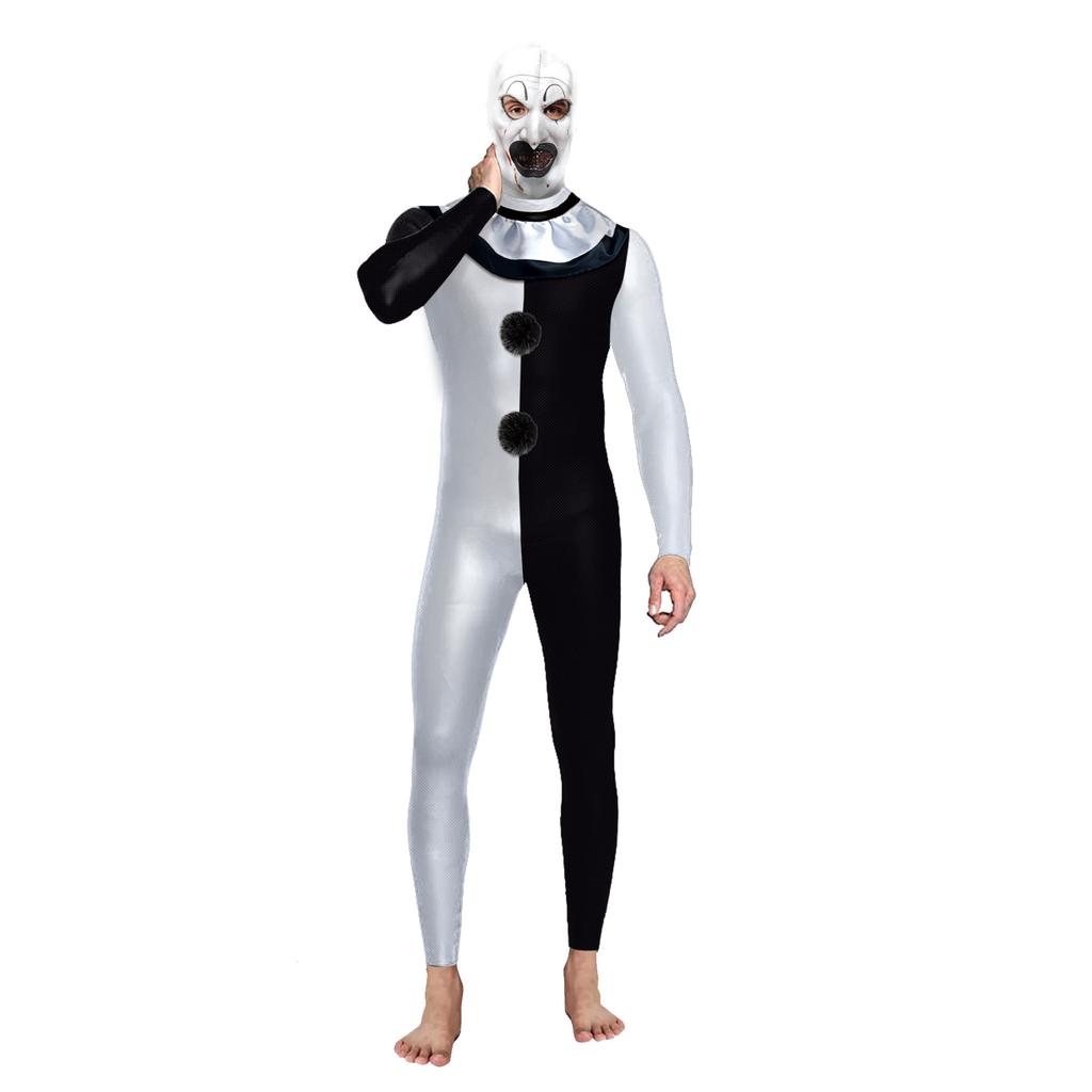 Broken Soul Clown Cosplay Costume New Christmas Halloween Costume Horror Hood Tights Onesie