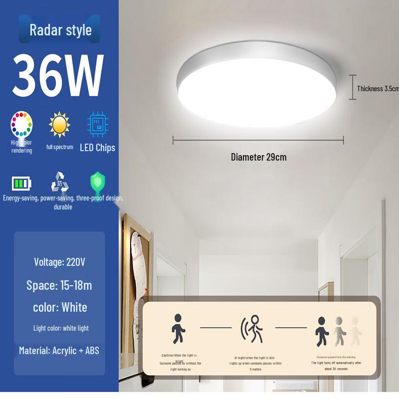 Radar Sensor LED Ceiling Light 36W