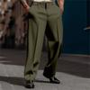 Mens Pleated Front Dress Pants Wrinkle Free Casual Work Chinos Pants Stretch Regular Fit Straight Leg Formal Trousers