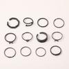 Combination Ring, Personalized Electrophoresis, Black Love Butterfly Chain Opening 12-Piece Set, Ring Jewelry.