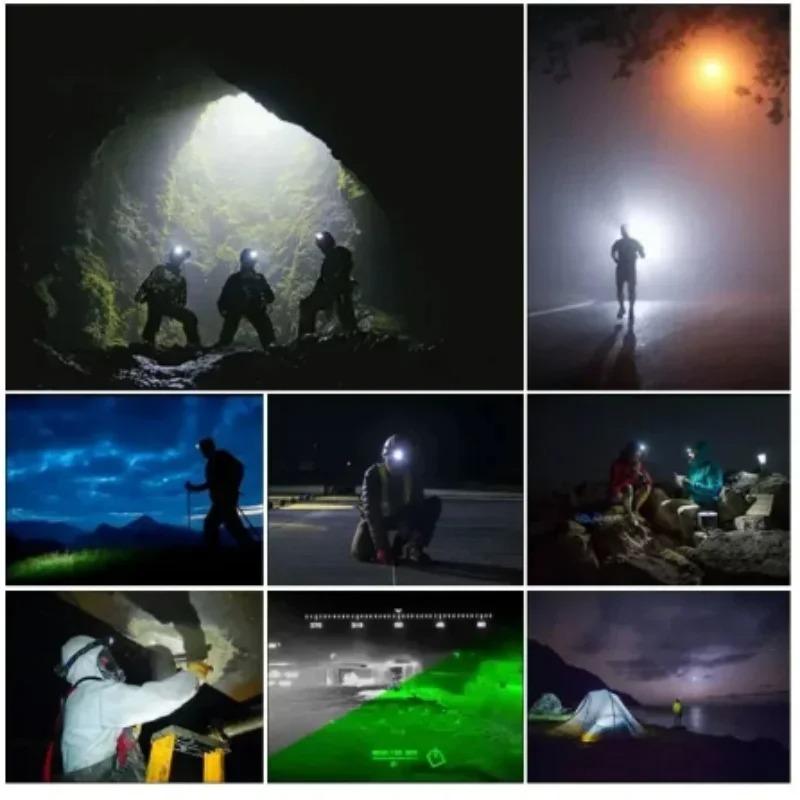 Powerful Rechargeable Head Flashlight for Fishing LED Headlamp Camping Headlights Hunting Torch Hiking Front Lanterns
