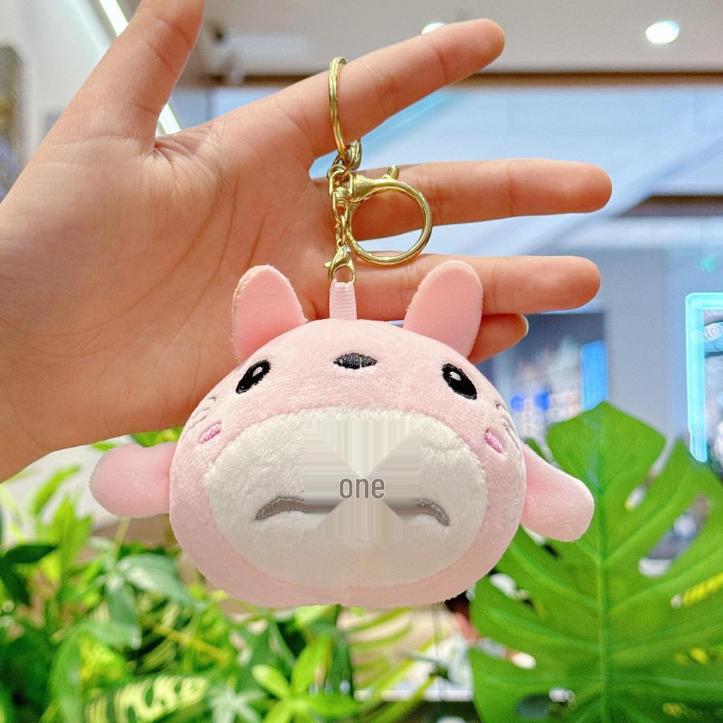 Japanese Style Cute Totoro Plush Keychain - Cartoon Stuffed Doll Pendant Keyring