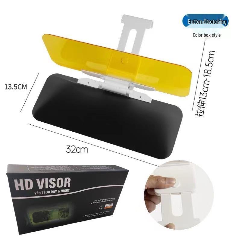 Dual-Purpose Anti-Glare Sun Visor with Night Vision and High Beam Protection for Drivers