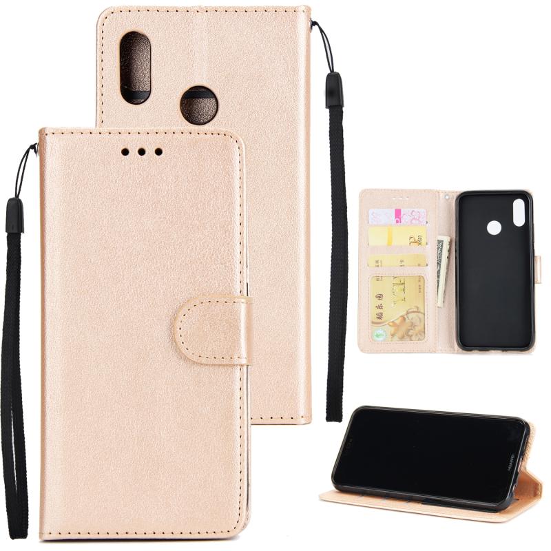 For HUAWEI Nova 3i/Y5 2019 PU Leather Protective Phone Case with 3 Cards Slots Bracket