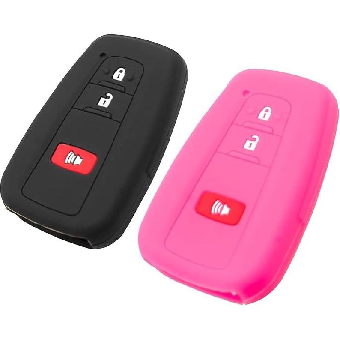 Silicone Key Fob Cover Fit For Toyota 4Runner C-HR Corolla RAV4 Highlander Prius Prime C V AWD-E Smart 3 Buttons Key Fob | Car Accessories | Remote
