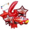 Cars Birthday Balloons, Celebration Character Party for 3-4 Year Olds (Cars 4th Birthday Balloons, 6-Piece Set)