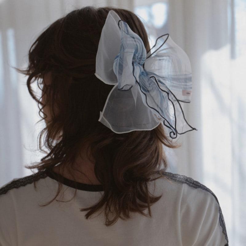 Leterie SPITZE KARO BAND HAARSPANGE_BLAU