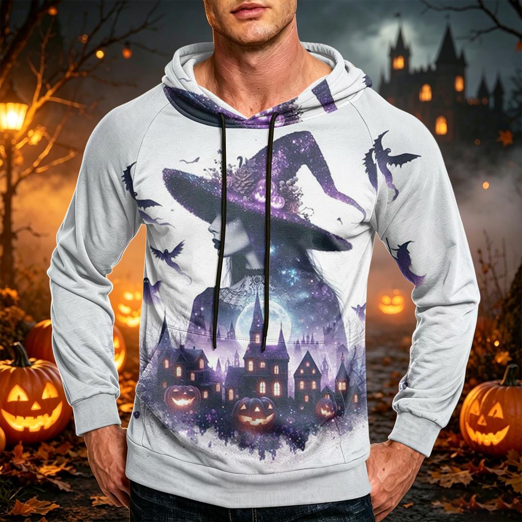 Men's Casual Loose Fit Hoodie with Pocket Drawstring Printed Design for Everyday Wear