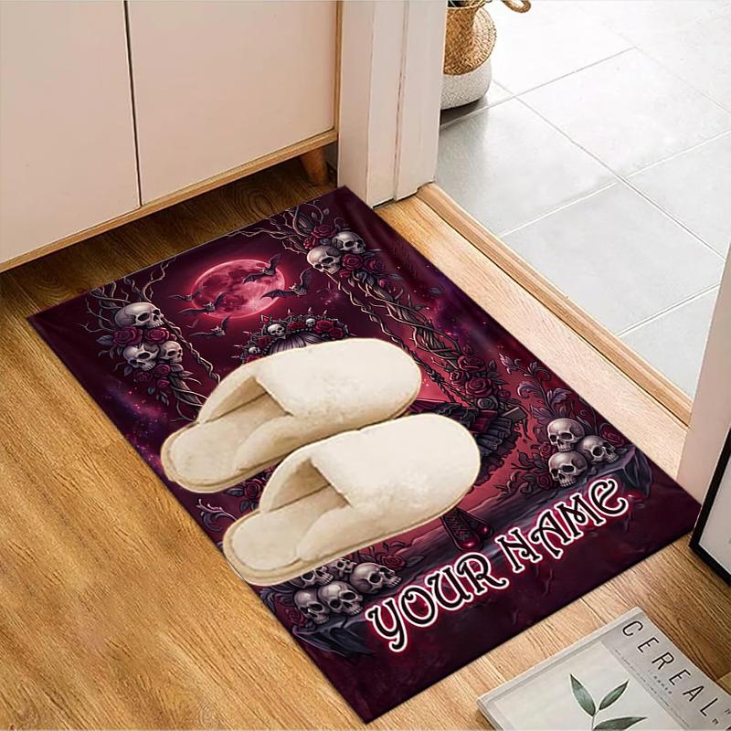 1PC Custom Name Gothic Fantasy Theme Floor Mat Ideal for Living Room, Game Rooms, Office, Bedroom, Office Floor Mat , Floor Mats for Home