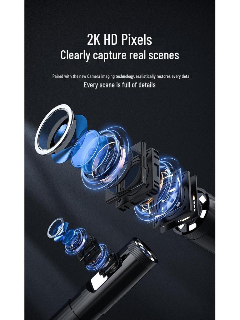 2M WiFi Dual-Lens Industrial Endoscope with High-Temp Power-Off Protection for Engine Inspection