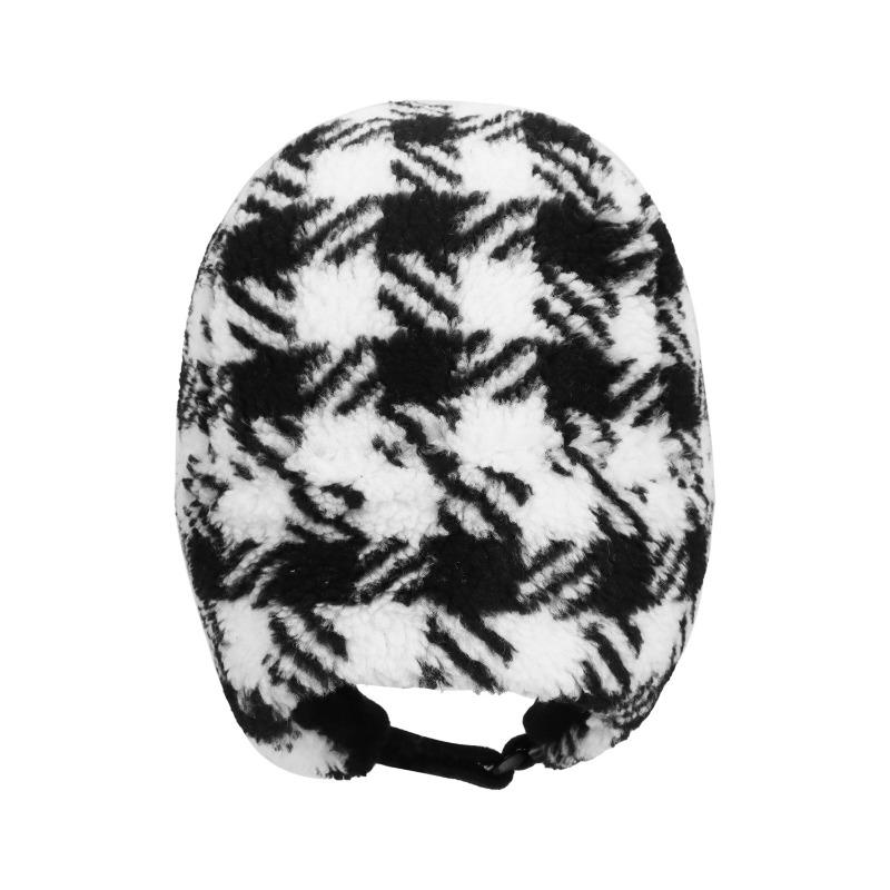 Winter plaid trend street warm windproof cold protective ear hat riding fleece cold hat
