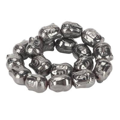 Pulsera Budista Terahertz Magnética Volcánica de Iones Negativos Vintage Pulsera de Piedra Energética para Yoga