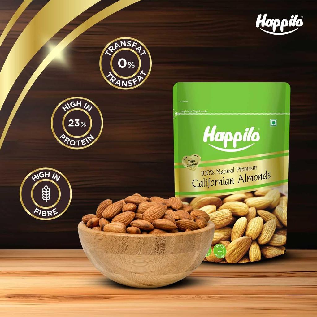 Калифорнийский миндаль (200 г), 100% Natural Premium Californian Almonds,  Happilo