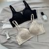 Adjustable satin underwear women's small breasts gather and show large bras, soft support and breathability, no steel ring lace bra