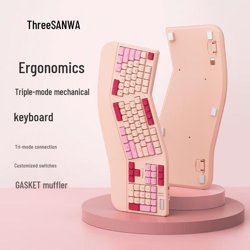 Shanye Ergonomic 104-Key Tri-Mode Hot-Swappable Gasket Mechanical Keyboard