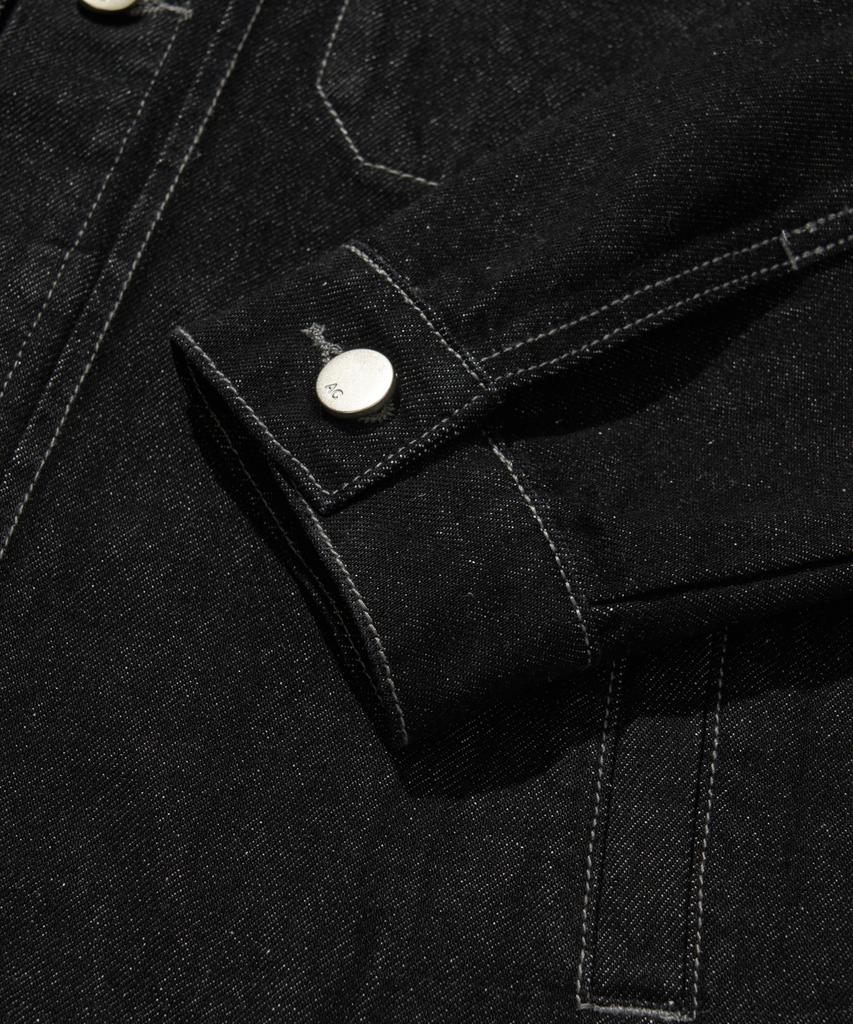 Agod Stone Washed Crop Denim Jacket [Black]