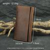 Handmade Leather Long Wallet Men'S Leather First Layer Cowhide Multi-Function Mobile Phone Passport Bag Buckle Wallet