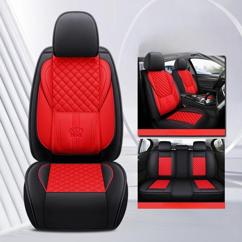 All-Season Universal Car Seat Cushion, Full-Coverage Car Seat Cover, Wear-Resistant Faux Leather Car Seat Cover, 5-Seater Car Cushion