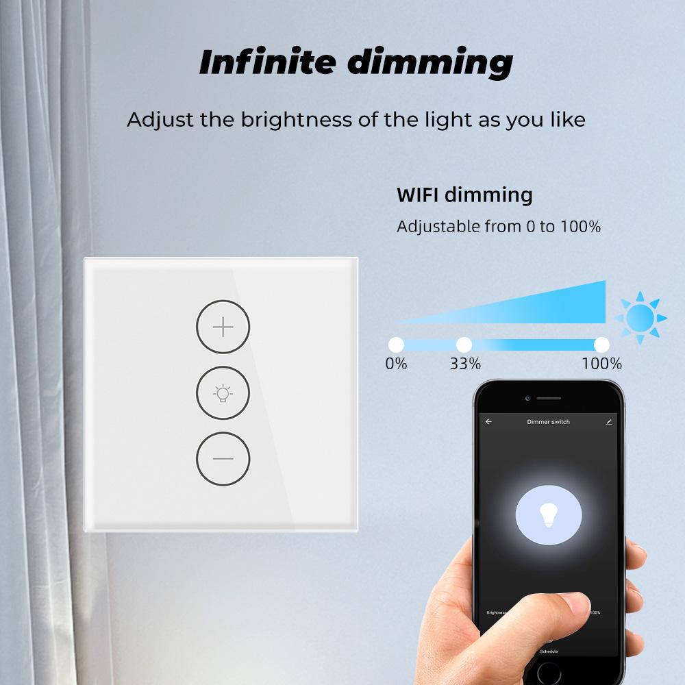 

SMATRUL TUya Smart Life WiFi Touch Dimmer Switch Light APP EU Wireless Timer Remote Control With Alexa Google Home 220V