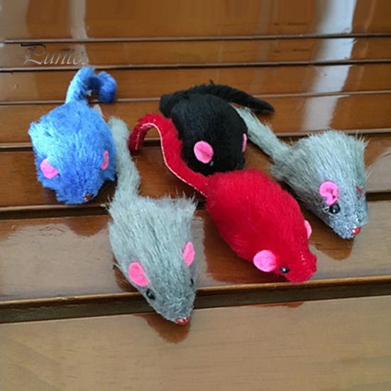 10Pcs Plush Simulation Mouse with Sound Pet Cat Play Scratch Interactive Toy