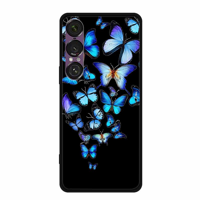 Pro pouzdro na telefon Sony Xperia 1 VII 2025 Kreslené kočky TPU Měkké černé silikonové zadní krycí pouzdro Pro Sony Xperia 1VII 6.5" Pouzdro Funda