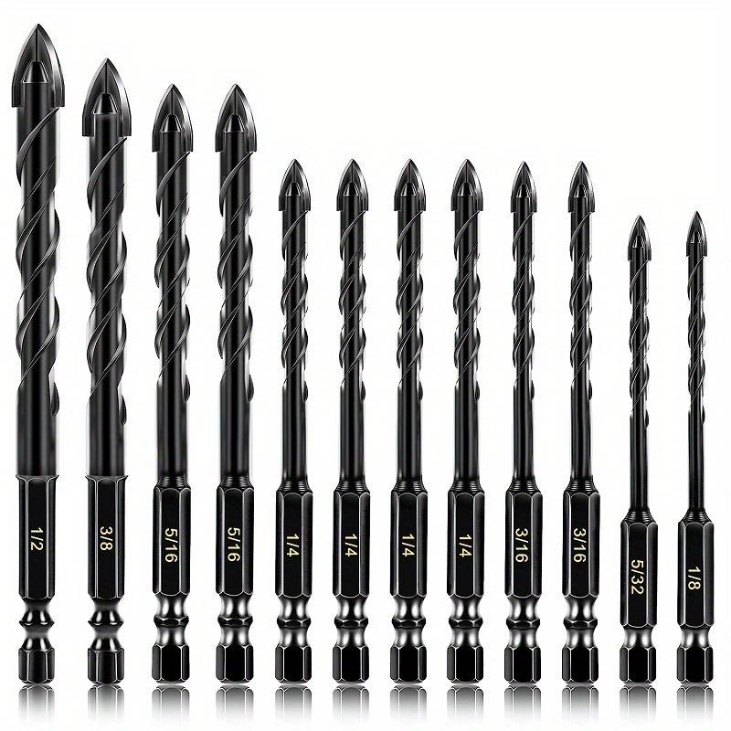 12pcs Professional Cobalt Drill Bit Set (1/8"-1/2") for Tile, Glass, Metal, Brick, Concrete, Wood. for Pros & DIY