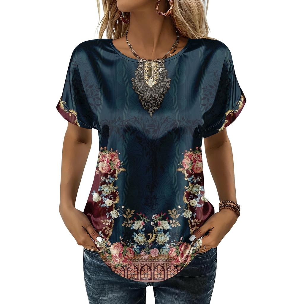 Women's Fashionable Casual Vintage Printed Top