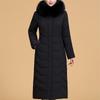 Plus Size XL-6XL Middle Age Woman Long Coat Winter Thick Warm Overcoats Hooded Elegant Faux Fur Collar Loose Lady Jackets