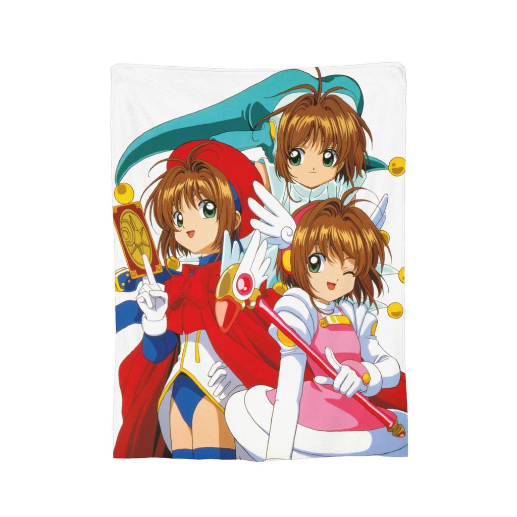 Anime Cardcaptor Sakura Blankets Flannel Spring/Autumn  Breathable Super Warm Throw Blanket for Bed Travel Quilt