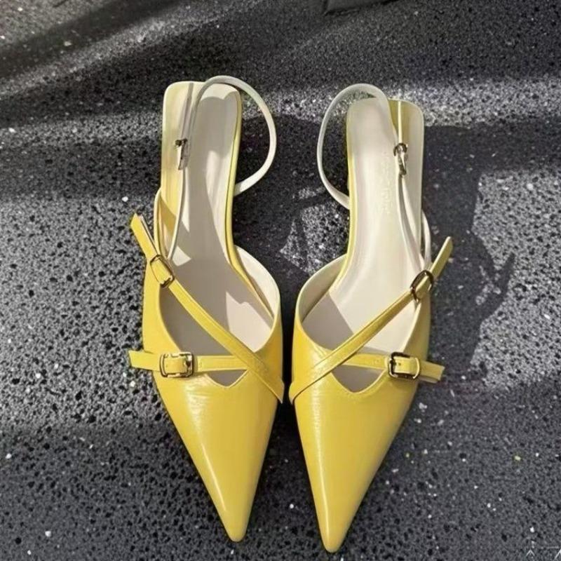 Fashion 2025 Women's Summer High Heels Buckle Fashion Pointed High Heels Luxury Design Zapatos de Mujer