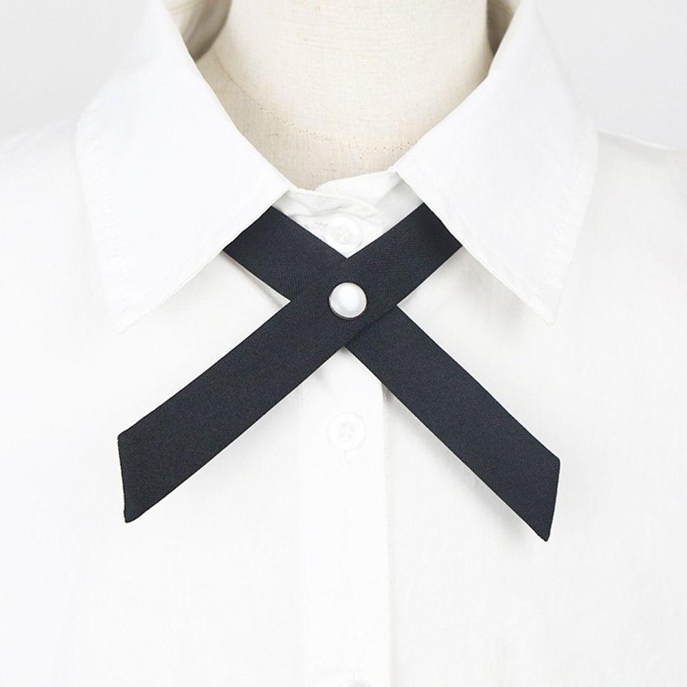 Tie Solid Color Shirt Accessory Ribbon Tie Uniform JK Bow Tie Neck Ties Cravat Cross Bow Tie