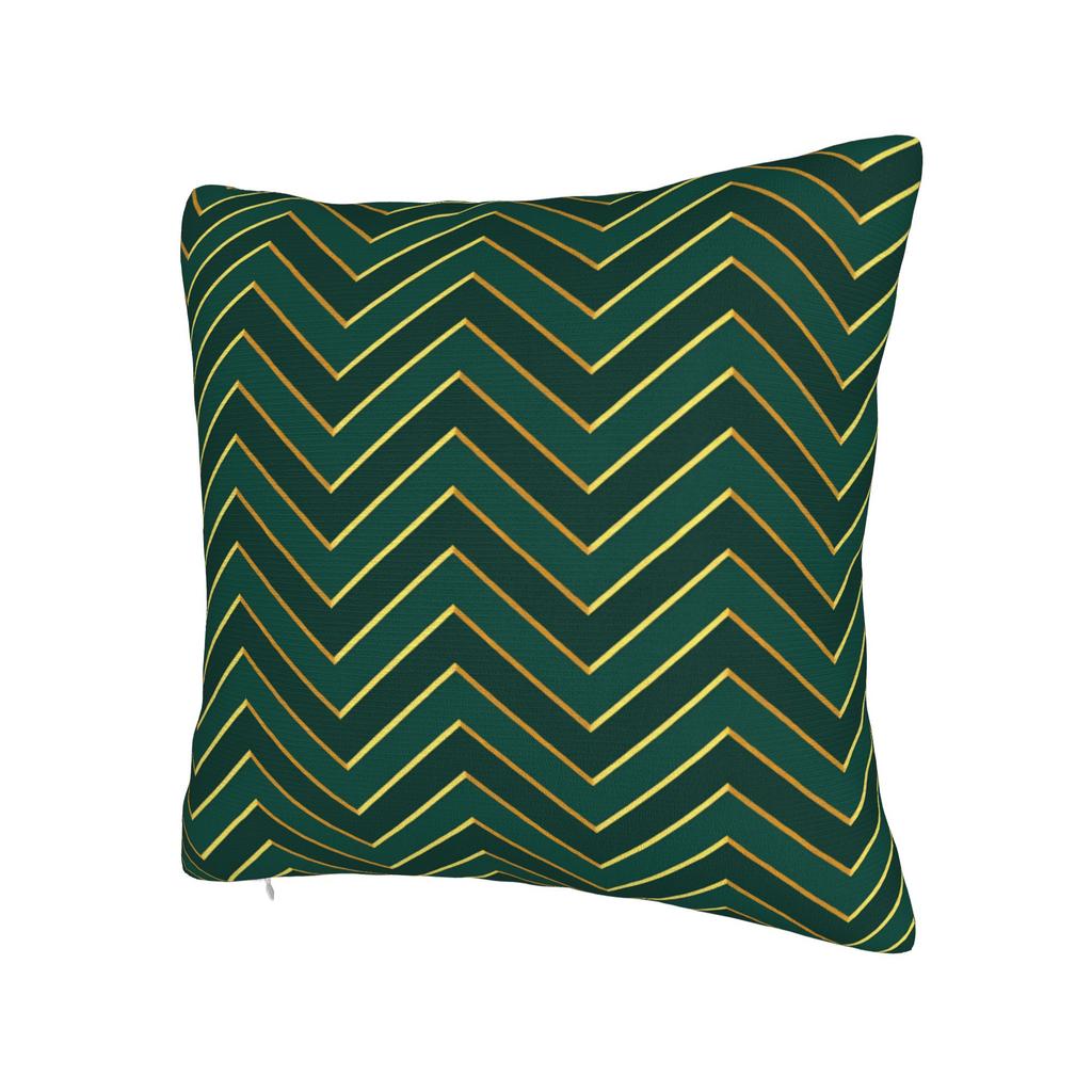 Green And Gold Line Pattern Pillow Cover Vintage Pillow Case For Living Room Bed Chair Print Pillowcases Birthday Present