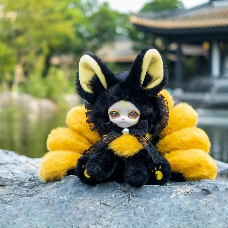 2025 In Stock Chinese Original Blessing Nine-Tailed Fox Series Cute Mythical Plush Doll Blind Box Trendy Collectible Toy Gift