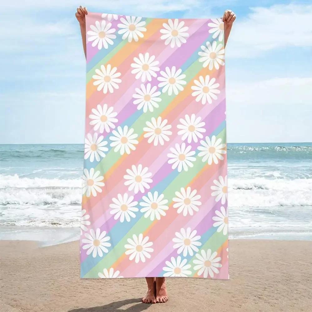Asciugamano da Bagno Spesso Grande Nuovo Bellezza Sabbioso Senza Sabbia Poncho da Surf Bagno Estivo Nuoto Fitness Yoga Floreale Quadrato Asciugamano da Spiaggia