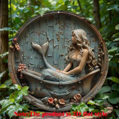Charming Mermaid Wooden Wall Art, Perfect for Bathroom, Office and Home Decor, Ideal Gift for Holidays, Decorative Wall Poster