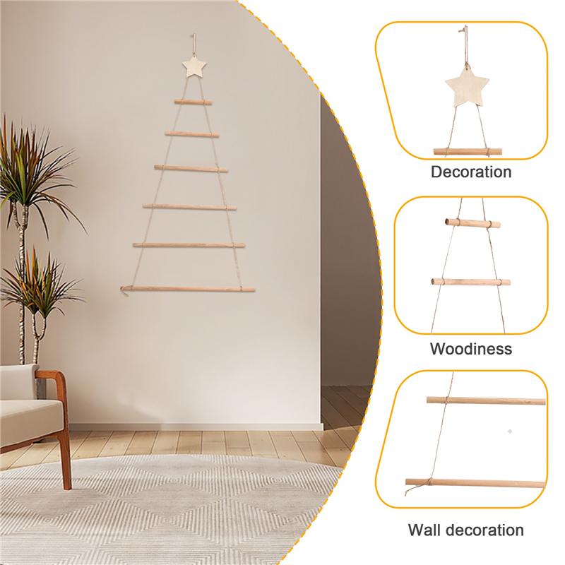 AEE4-DIY Wooden Christmas Tree Wooden Wall Hanging Christmas Tree New Year Decoration For Home Ornaments