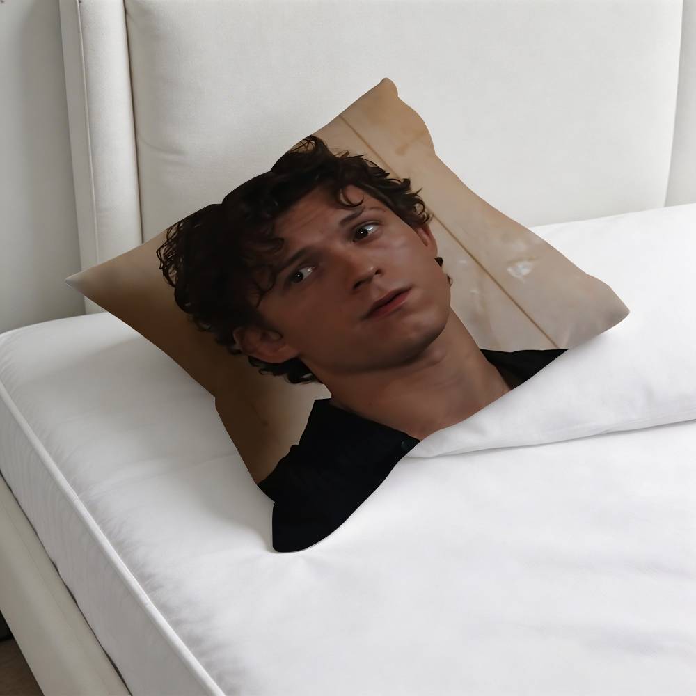Funny Tom HHolland Actor Decorative Square Pillow Cover Modern Cushion Case for Living Room Bedroom