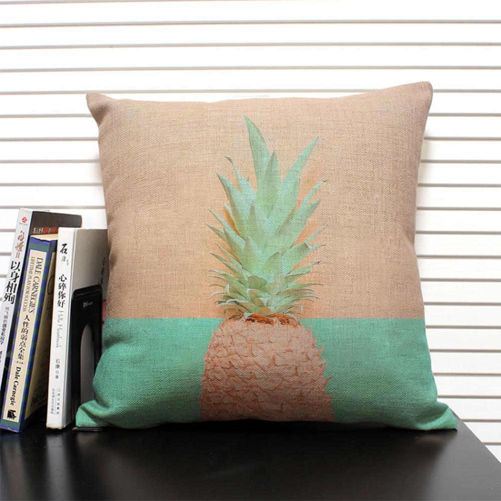 Tropical Plant Fruits Cushion Cover Cactus Pineapple Pattern Home Sofa Modern Art Decorative Pillow Case 45x45 Linen Pillowcase