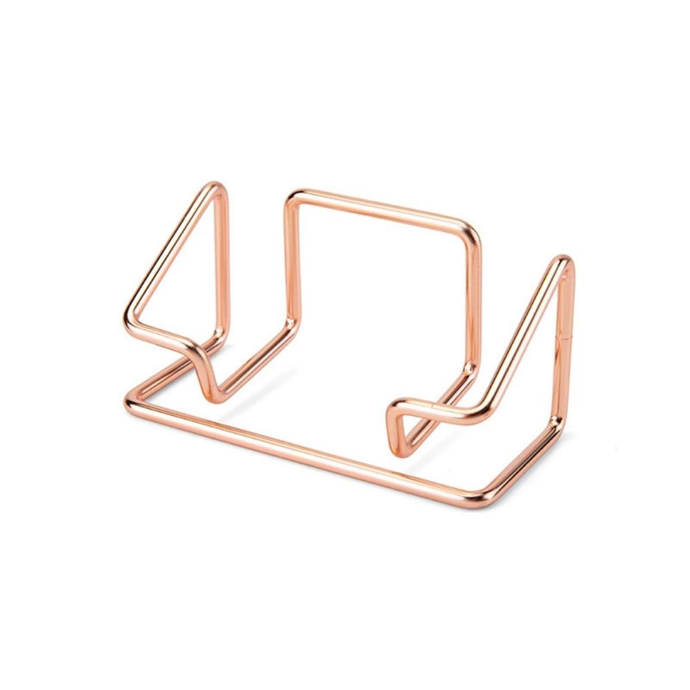 Gold Metal Business Card Holder Desk Bracket Cards Organizer Office Business Cards Display Holders Fashion Desktop Decorative
