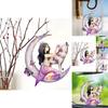 Colorful Acrylic Cartoon Floral Moon Girl Wolf Butterfly Car Pendant For Unique Auto Style