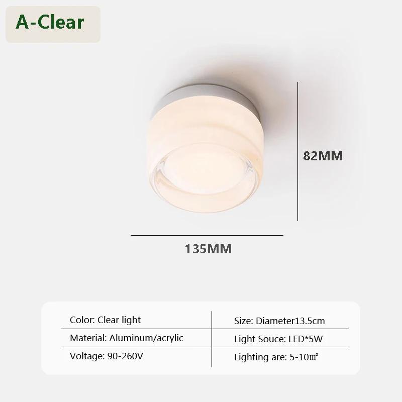 

Светодиодные потолочные светильники Nordic, водонепроницаемые настенные светильники для ванной комнаты, балкона, спальни, входа, внутреннего освещения, стеклянные потолочные светильники