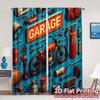 2 st 2D-platttryckta gardiner (Utan stång) Garagevägg Populär Gardin Tyg Gardiner Dekorationer Inuti Idealisk för