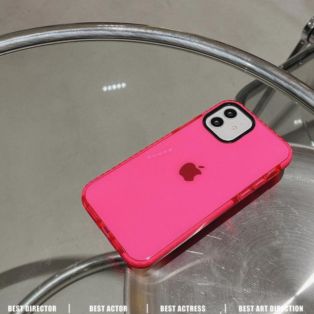 Buy Clear Candy Color Transparent Thickened Border Phone Case For Iphone 11 11promax 12 Pro X Xr Xs Max 7 Plus 8 Simple Shockproof Soft Silicone Cover At Affordable Prices Free