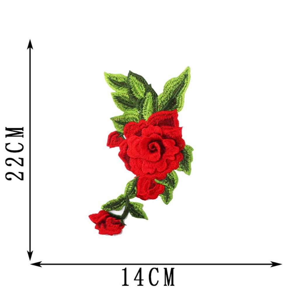 Polyester Fiber Embroidery Peony Patch 22*14CM Clothing Accessories Embroidery Floral Applique DIY Handmade