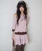 Nofficial Noffice Slouch Tiered Mini Dress Pale Pink